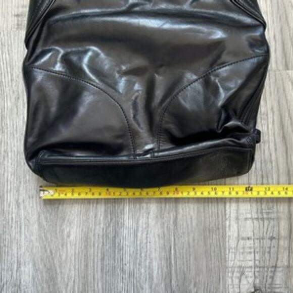 Cole Haan Black Leather Crossbody Shoulder Bag with Gold Hardware - Picture 12 of 12